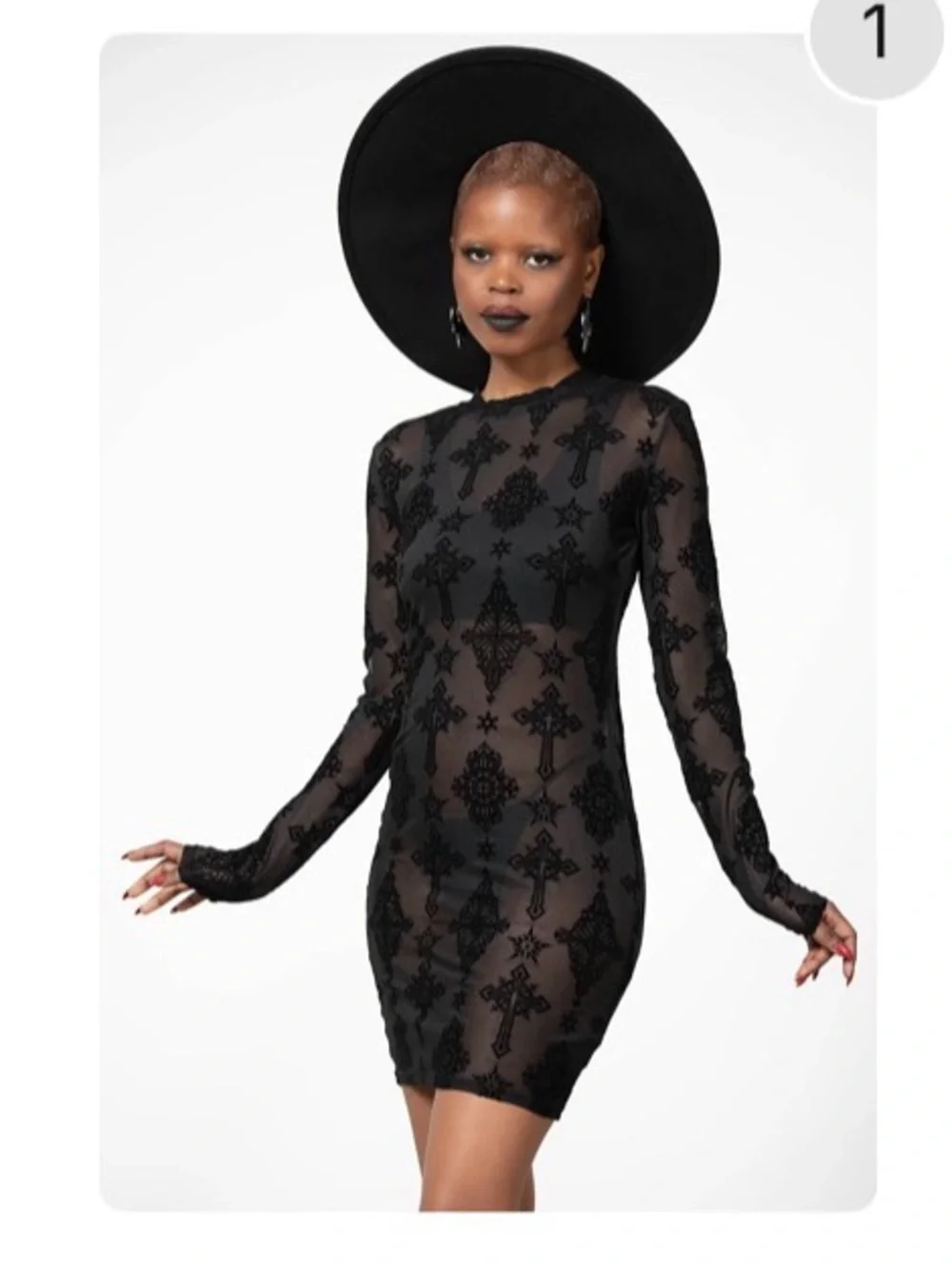 Killstar Alter Mesh Bodycon Dress - Picture 3 of 3